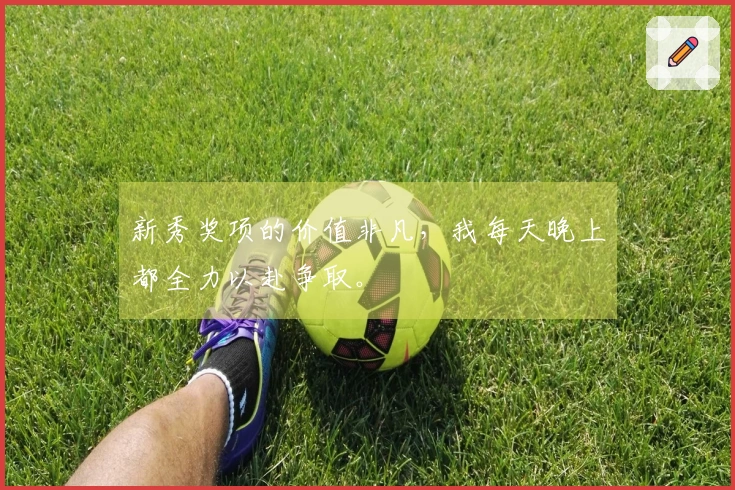 新秀奖项的价值非凡，我每天晚上都全力以赴争取。